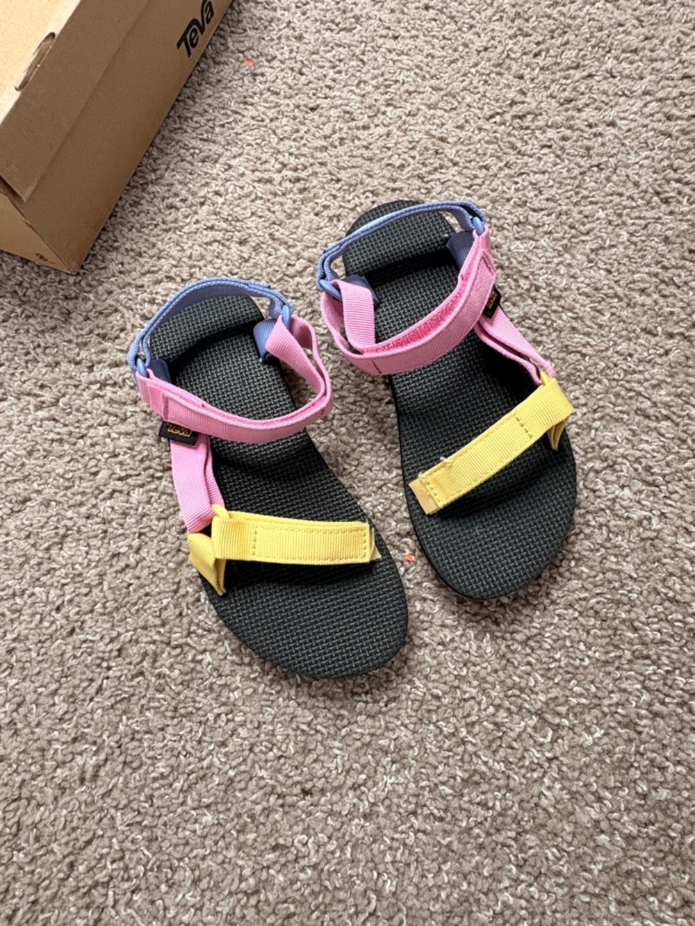 Teva Kids Pink Yellow Blue Strap Sandals